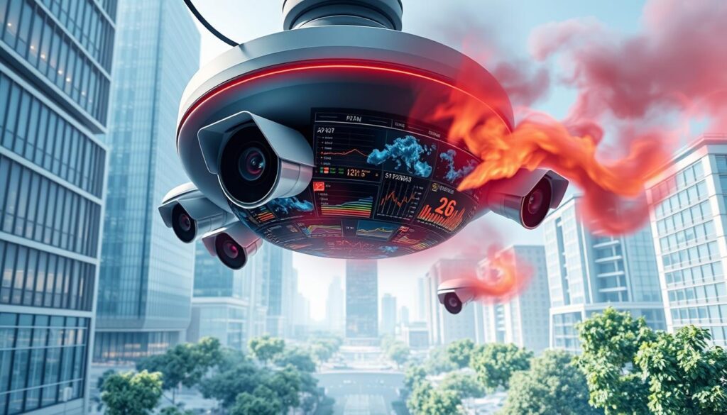 Cloud fire and smoke detection system