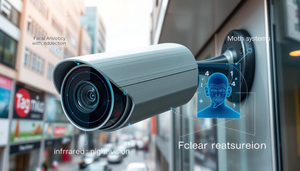 Facial recognition security camera features